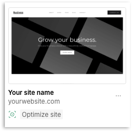 An Optimize site tile.